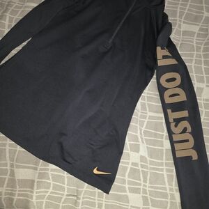 Nike Black Long Sleeve Top with Orange Accents